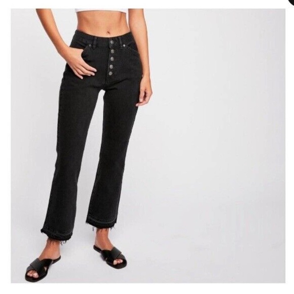 Free People (We The Free) charcoal/black (washed black) size 29 - raw/frayed hem